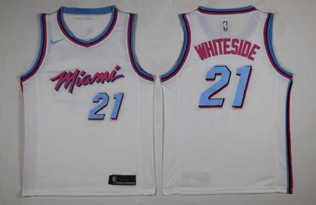 Nike Heat 21 Hassan Whiteside White City Edition Swingman Stitched NBA Jersey